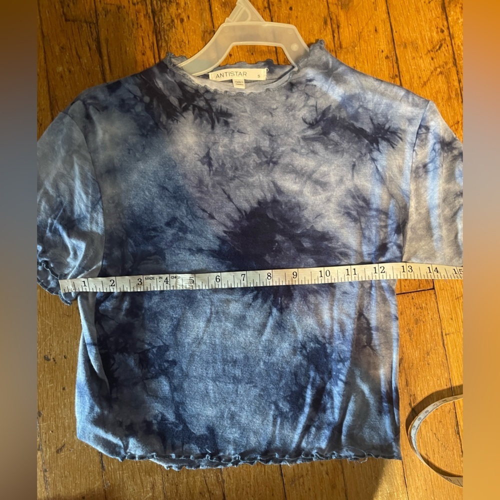 Antistar crop top size S tie dye scalloped hem soft grunge - Picture 4 of 5
